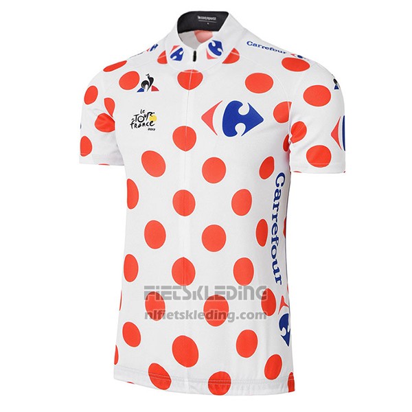 2017 Fietskleding Tour de France Wit en Rood Korte Mouwen en Koersbroek